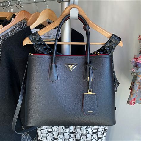 large prada double tote.